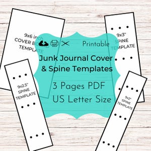 Printable Junk Journal Cover and Spine Templates