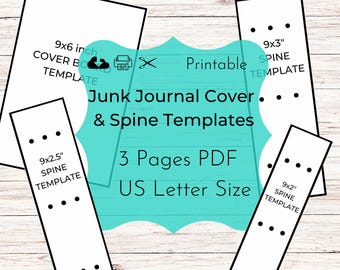 Printable Junk Journal Cover and Spine Templates