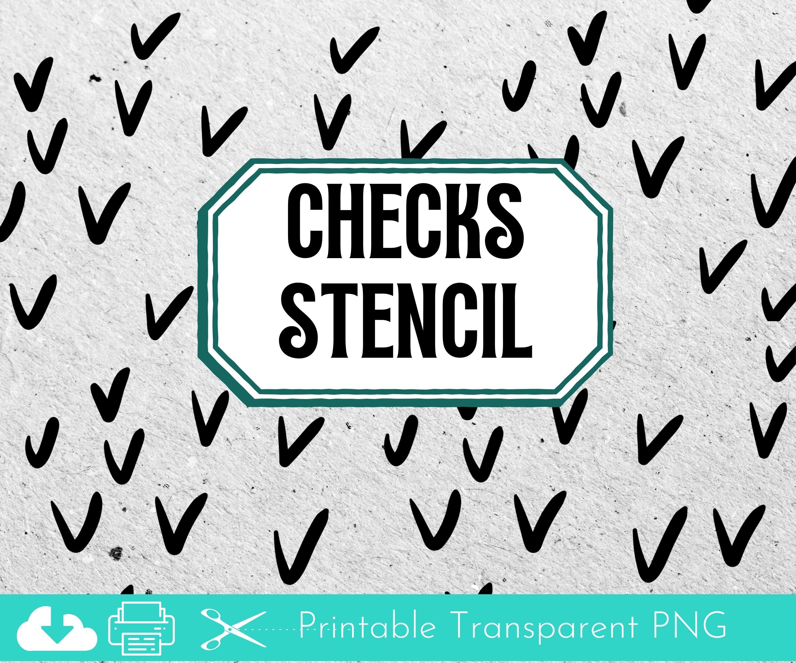Check Marks Printable PNG Stencil, Mark Making Stencil for Mixed Media ...