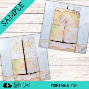 Vintage Junk Journal Folio Kit Printable PDF, DIY Folding Interactive ...
