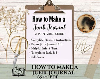 How to Make a Junk Journal PDF, Junk Journal Tutorial, Printable Guide, DIY Junk Journal Printable Instructions, Junk Journal Kit
