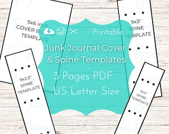 Printable Junk Journal Cover and Spine Templates