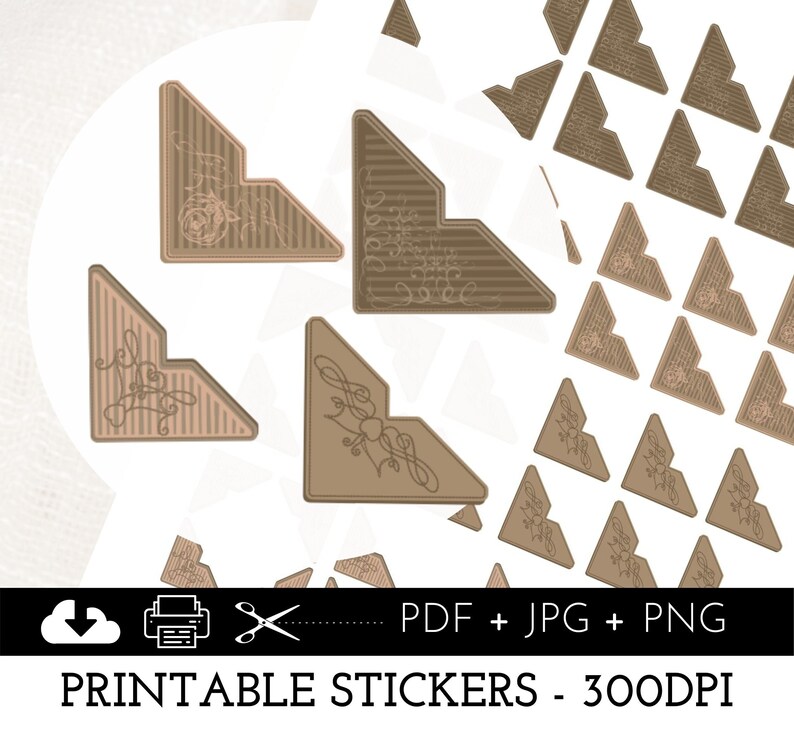 Printable Photo Corners for Junk Journals and Scrapbooks - Etsy