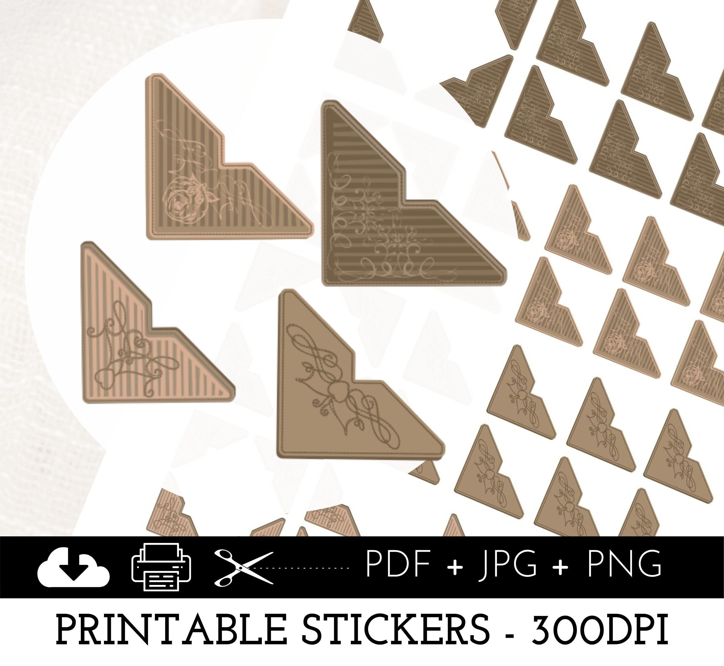 scrapbook photo corner stickers vintage stickers printable etsy