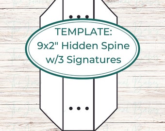 Junk Journal Hidden Spine Template, Printable 9x2 Inch Spine Template