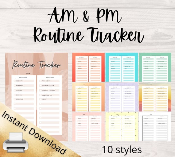 Printable Morning Routine Tracker Night Routine Tracker | Etsy