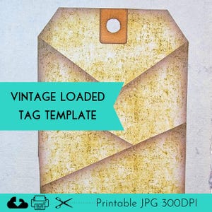 Vintage Tag with Pockets Printable Junk Journal Template