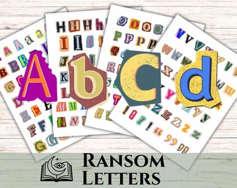Printable Ransom Letters Alphabet Kit, Magazine Cutout Letters (PDF)