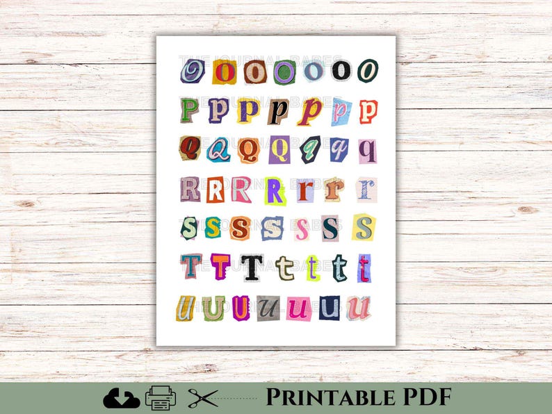 Printable Ransom Letters Alphabet Kit, Magazine Cutout Letters (PDF) - Etsy