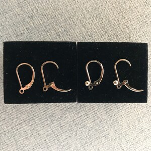 Gold Filled 14K US Made Lever-back copper Earring Finding/Clasp in plain/ball (1 pair)