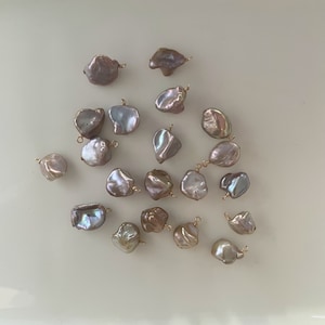 8-9/9-10/10-12 mm 淡水バロック ナゲット メタリック ピンク/パープル ルース パール、ゴールドフィルド/スターリング シルバー ファインディング ドロップ/ダングル