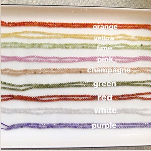 2/3mm Zirkon Mikro Facettierte Perlen 1 Strang 15&#39;&#39;/ 380mm