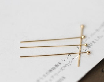 Gold Filled 14K US Made Ball Pins 0.3x38mm/0.41x38mm/0.5x38mm (5per pack, min. order required)