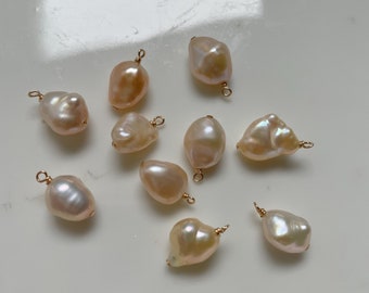 7-8/8-9mm Freshwater Baroque Nugget loose pearls with made in US 1/20 Gold Filled findings Drops/Dangles