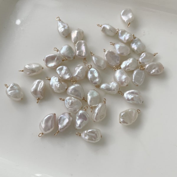 6-7/7-8/8-9/9-10mm Freshwater Baroque Nugget loose pearls with Gold Filled/Sterling Silver findings Drops/Dangles