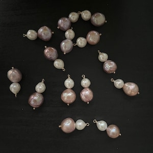 Stacked Freshwater Edison Multi-Colour Baroque loose pearls with made in US 1/20 Gold Filled findings Drops/Dangles