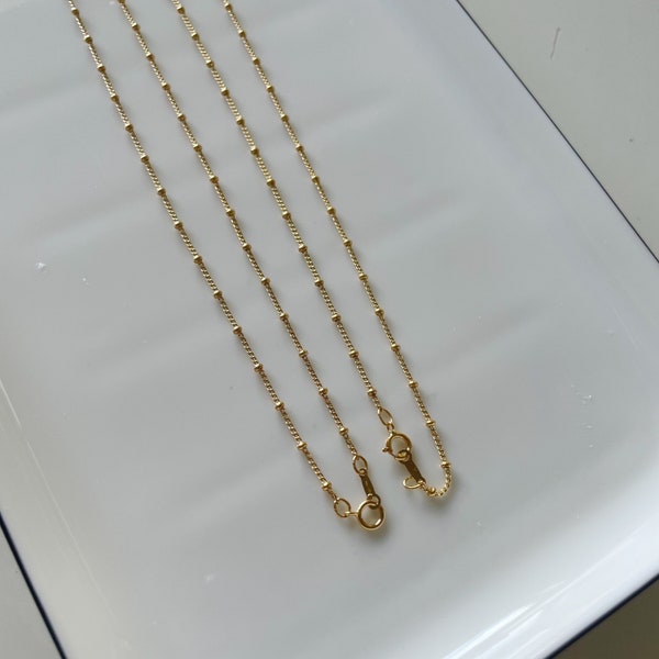 Gold Filled 14K US Made Necklace finished 1.2mm Satellite chain with spring clasp connectors 16”/18” (1 each)