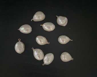 9-11mm Freshwater Baroque Nugget loose pearls with made in US 1/20 Gold Filled findings Drops/Dangles