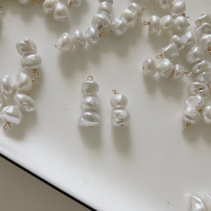 6-7/7-8 mm 淡水バロックナゲット スタック パール、米国製 1/20 ゴールドフィルド ファインディング ドロップ/ダングル