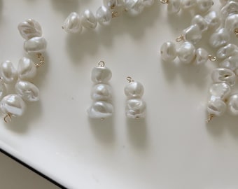 6-7/7-8mm Freshwater Baroque Nugget stacked pearls with made in US 1/20 Gold Filled findings Drops/Dangles