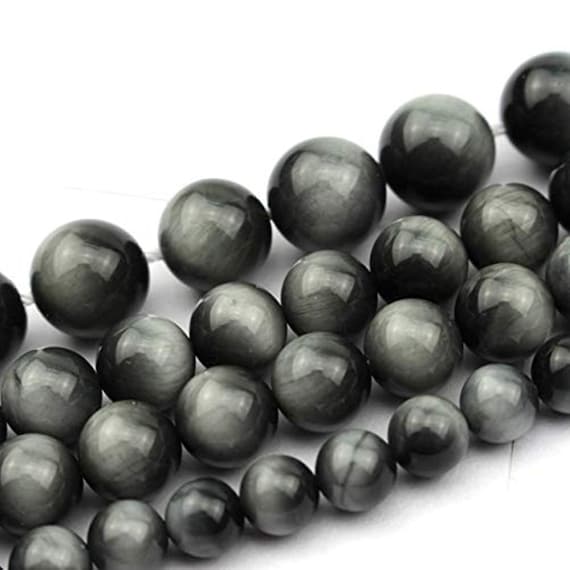 Perline Di Pietra Naturale Occhio Di Falco – 8 Mm, 2 Fili Da 40 Cm (circa 96 Pezzi) Per Gioielli Fai Da Te
