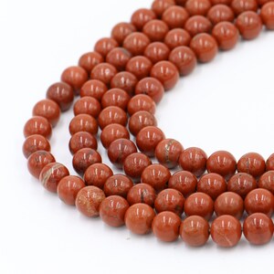 Natural Red Jasper Beads 6mm, 8mm, 10mm Round Ball Beads 15&quot; Full Strand