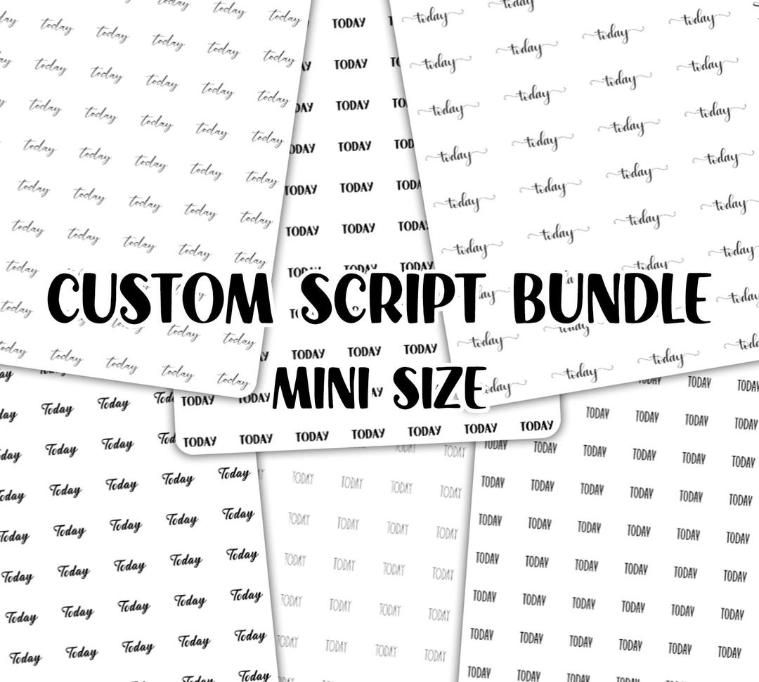 Mini Script Bundle, Custom Script Planner Stickers, Tracker Stickers ...