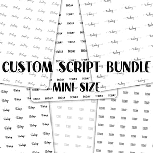 Mini Script bundle, Custom Script Planner Stickers, Tracker Stickers, Calendar Stickers