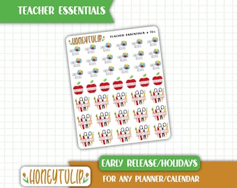 Early Release, Vacation, Student Holiday Stickers, Teacher Planner Stickers, Tracker Stickers, Calendar Stickers