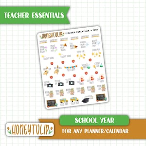 School Year Stickers, Teacher Planner Stickers, Tracker Stickers, Calendar Stickers