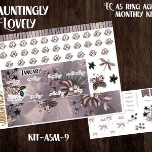 KIT- A5M-9 MONTHLY || "Hauntingly Lovely" - Monthly Planner Kit for EC A5 ring agenda