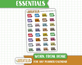 Work From Home Planner Stickers, Tracker Stickers, Calendar Stickers