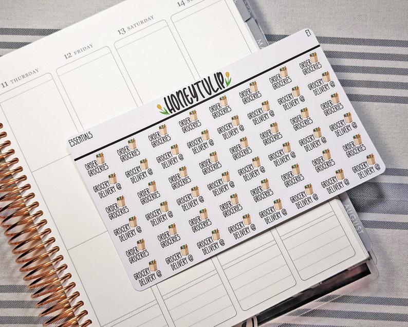 Grocery Order Delivery Pick up Planner Stickers, Tracker Stickers