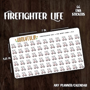 FL3 || Mini Firefighter EMS On Shift Stickers, Ambulance planner stickers