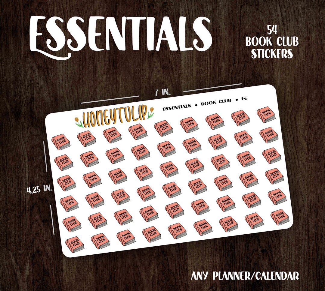 E6 Book Club Planner Stickers, Reading Tracker Stickers - Etsy