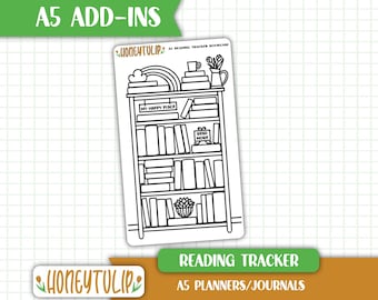 Bookshelf Reading Tracker Sticker, A5 Planner Book Tracker,