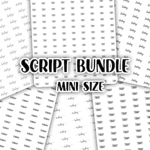 Mini Script bundle, Custom Script Planner Stickers, Tracker Stickers, Calendar Stickers