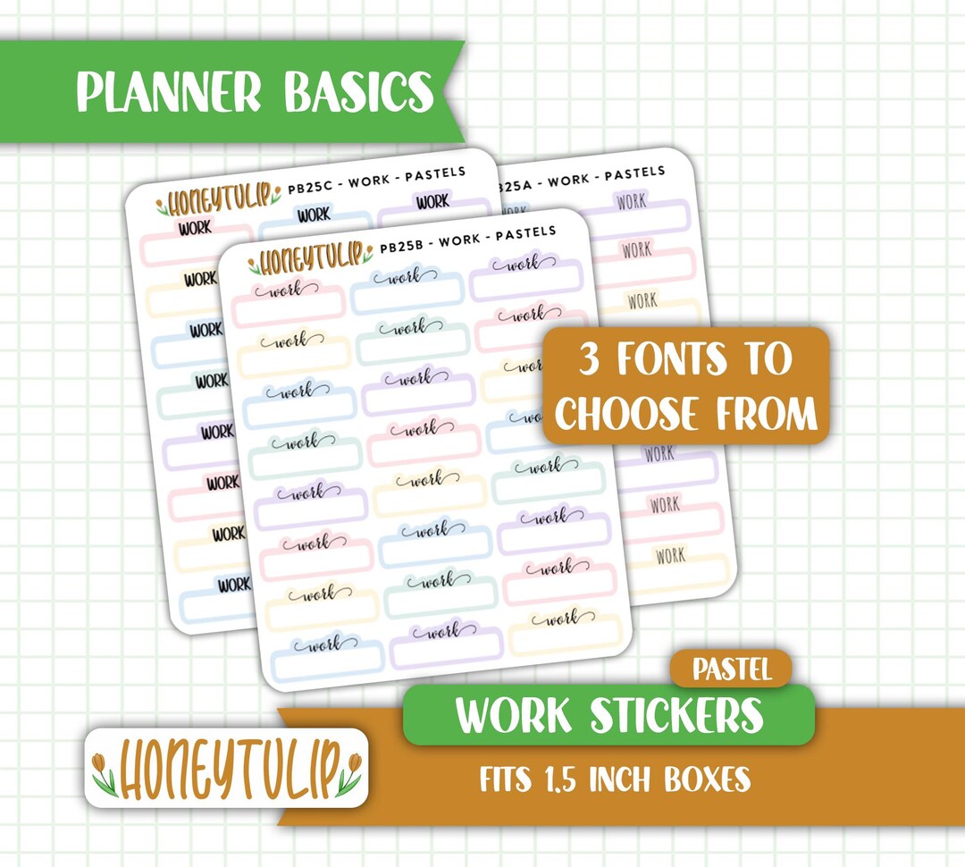 Pastel Work Planner Stickers, Schedule Tracker Stickers - Etsy
