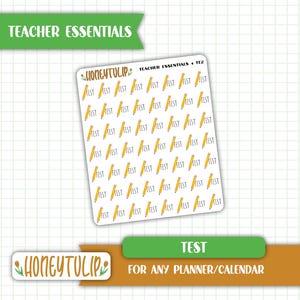 Test Stickers, Teacher Planner Stickers, Tracker Stickers, Calendar Stickers