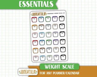 Weight Scale Planner Stickers, Tracker Stickers, Calendar Stickers, Health Tracker Stickers