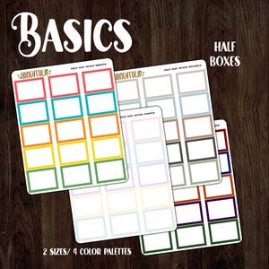 Half Boxes Planner Stickers