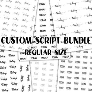 Regular Script bundle, Custom Script Planner Stickers, Tracker Stickers, Calendar Stickers