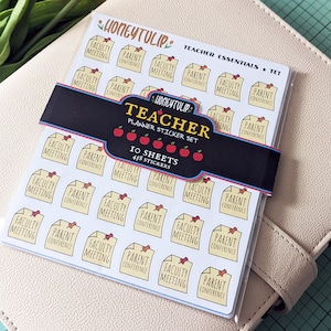Teacher Gift, School Planner Sticker Set, Teacher Planner Stickers, Lesson Plan Stickers, School Year Sticker Set