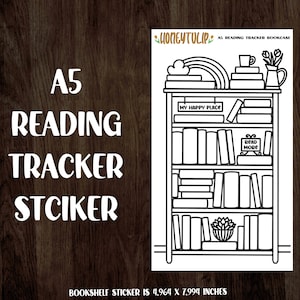 Bookshelf Reading Tracker Sticker, A5 Planner Book Tracker,