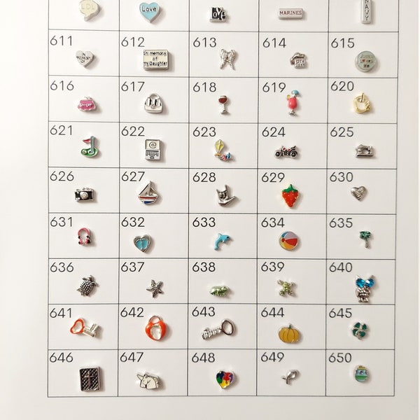 Floating charms for living memory lockets