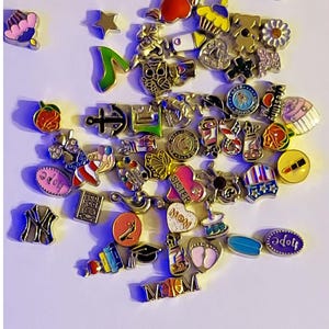 Floating Locket Charms: Mixed Styles for Memory Lockets