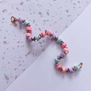 pastel star bracelet - Y2K, star charm, flat beads