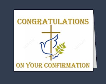 Confirmation card/ Instant download / Congrats / pdf/ confirmation gift/ graduation / catholic/ lutheran