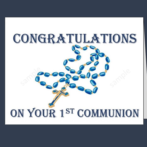 First Communion card/ Instant download / 1st communion printable card/  1st Holy Communion / Congrats/ catholic/ lutheran