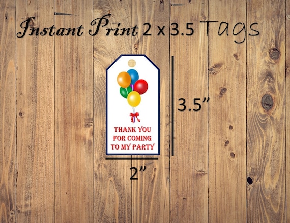 Thank you for coming to my party Favor Tags Printable, Instant 